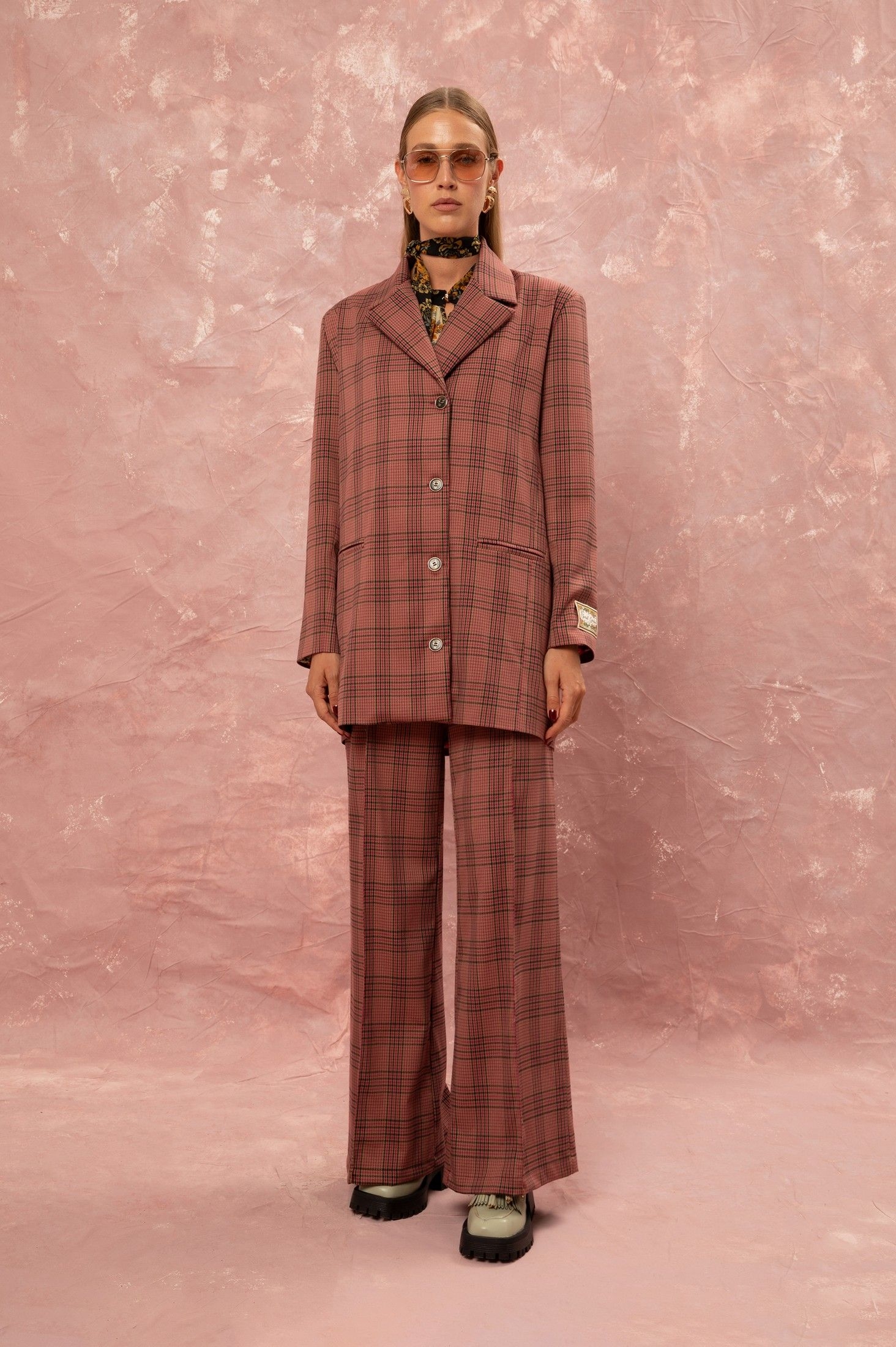 OVERSIZED BLAZER - CHECKED FUCHSIA ' - ' ΣΑΚΑΚΙΑ