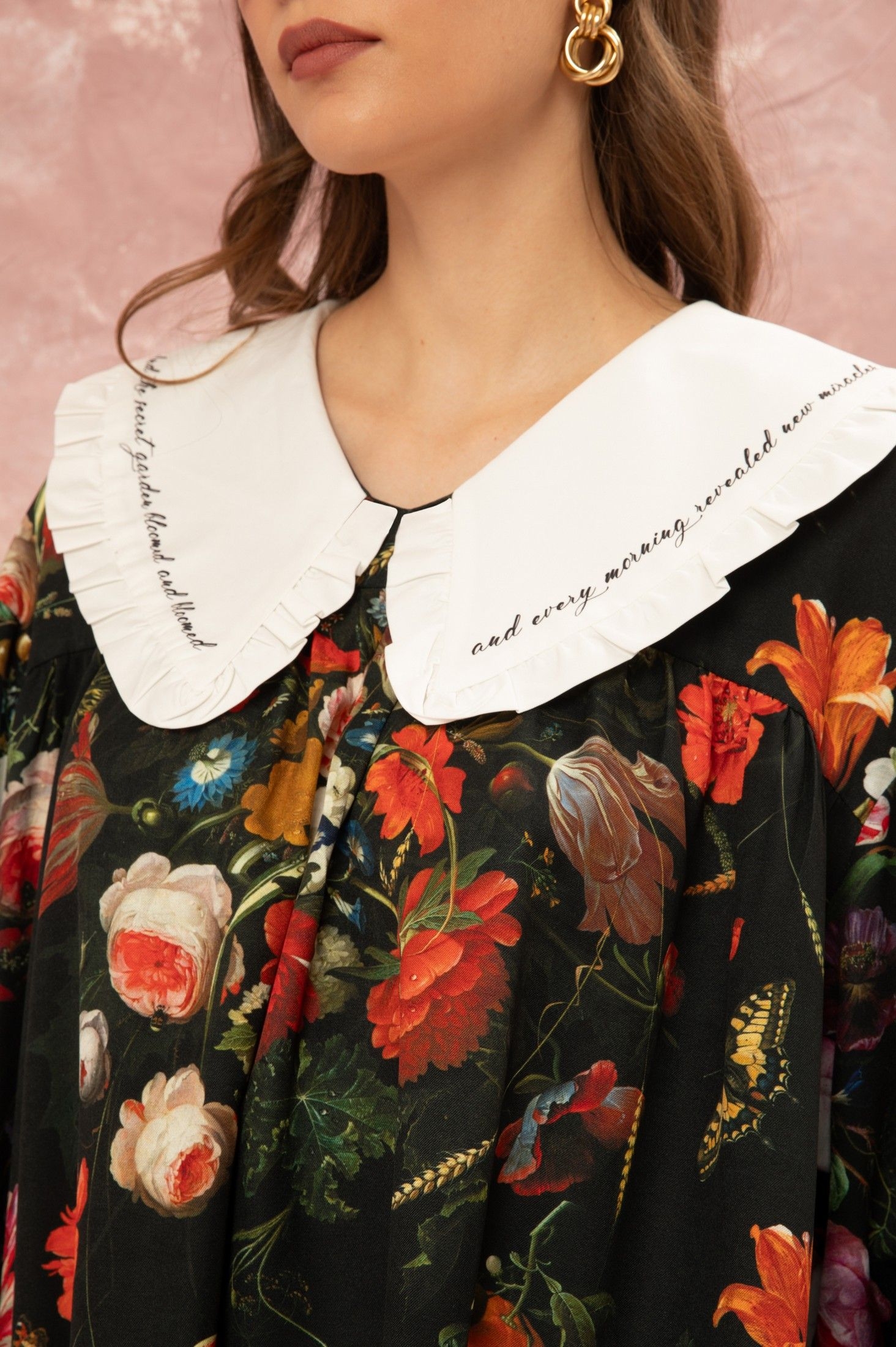 BIG COLLAR MINI DRESS - STILL LIFE ' - ' ΦΟΡΕΜΑΤΑ