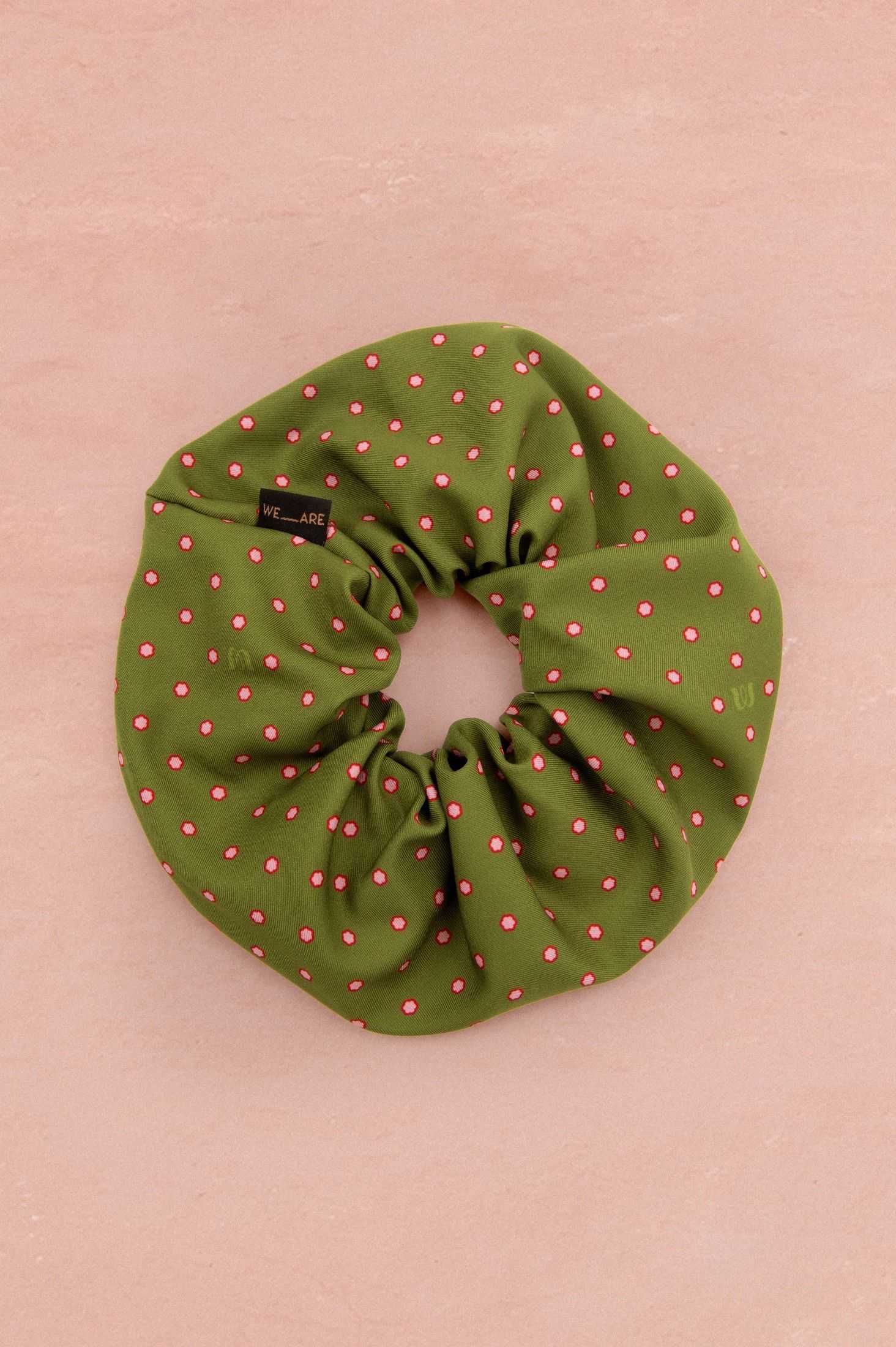 SCRUNCHIE - FLORAL DOT LIME