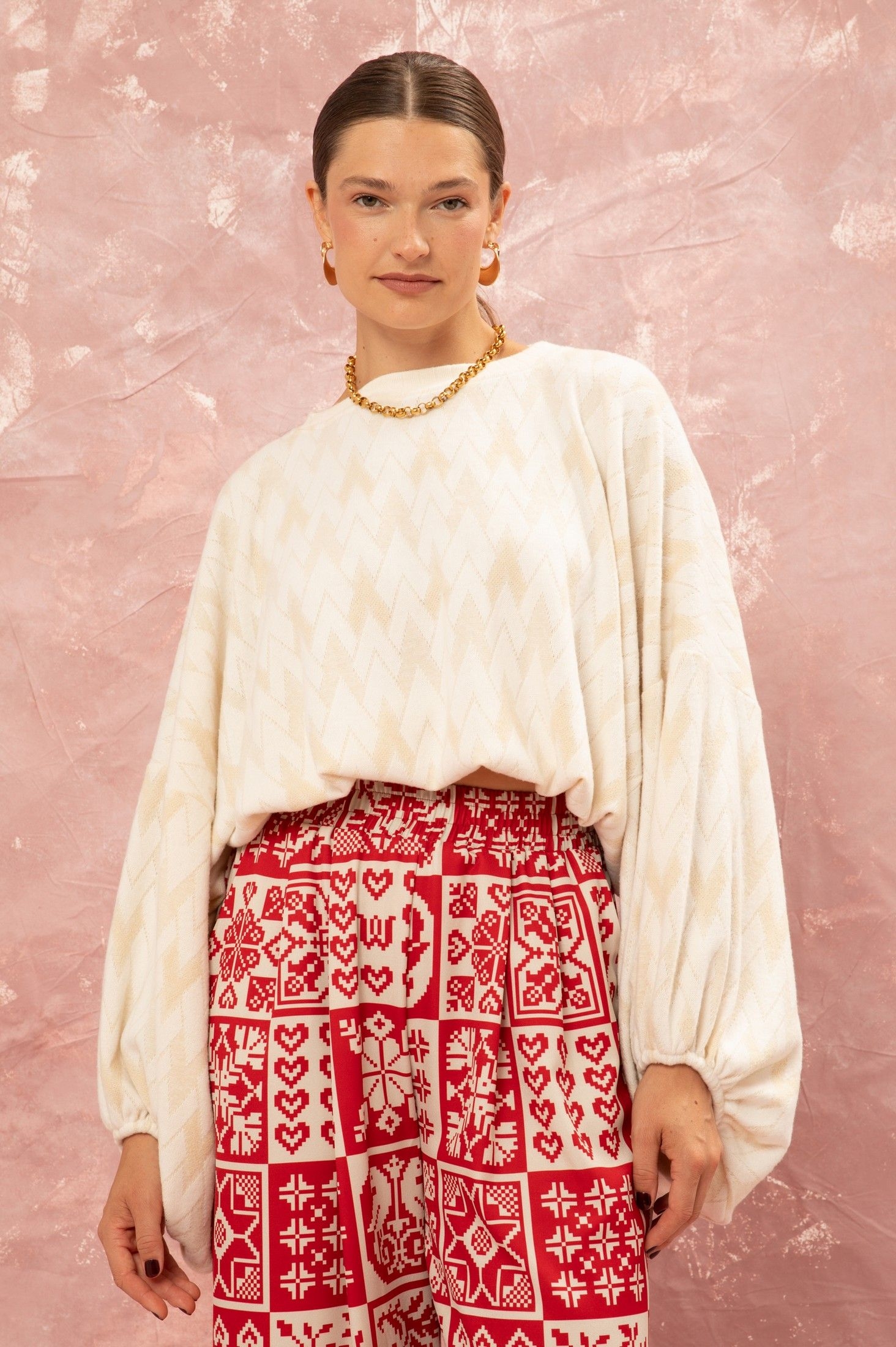 ELASTICATED-WAIST PANTS - KOUVERTA ' - ' ΠΑΝΤΕΛΟΝΙΑ