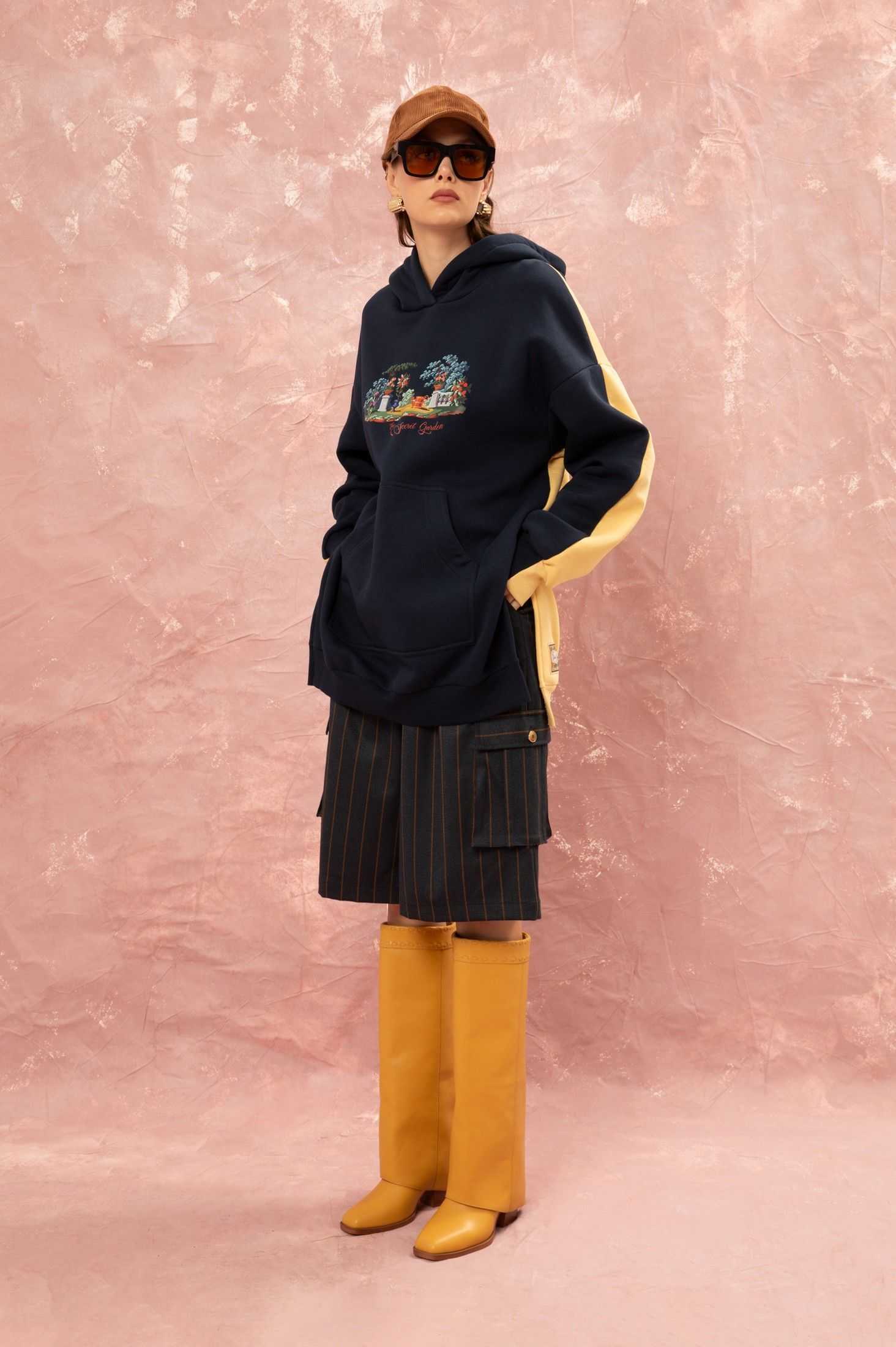 OVERSIZED HOODIE - BLUE/YELLOW