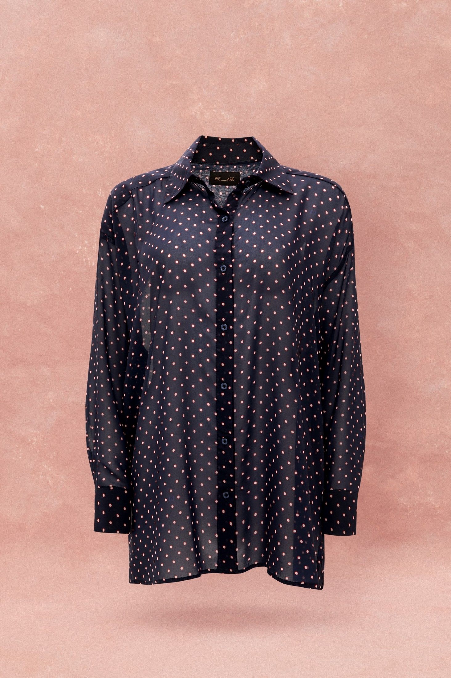 OVERSIZED CHIFFON SHIRT - FLORAL DOT BLUE ' - ' ΤΟΠ