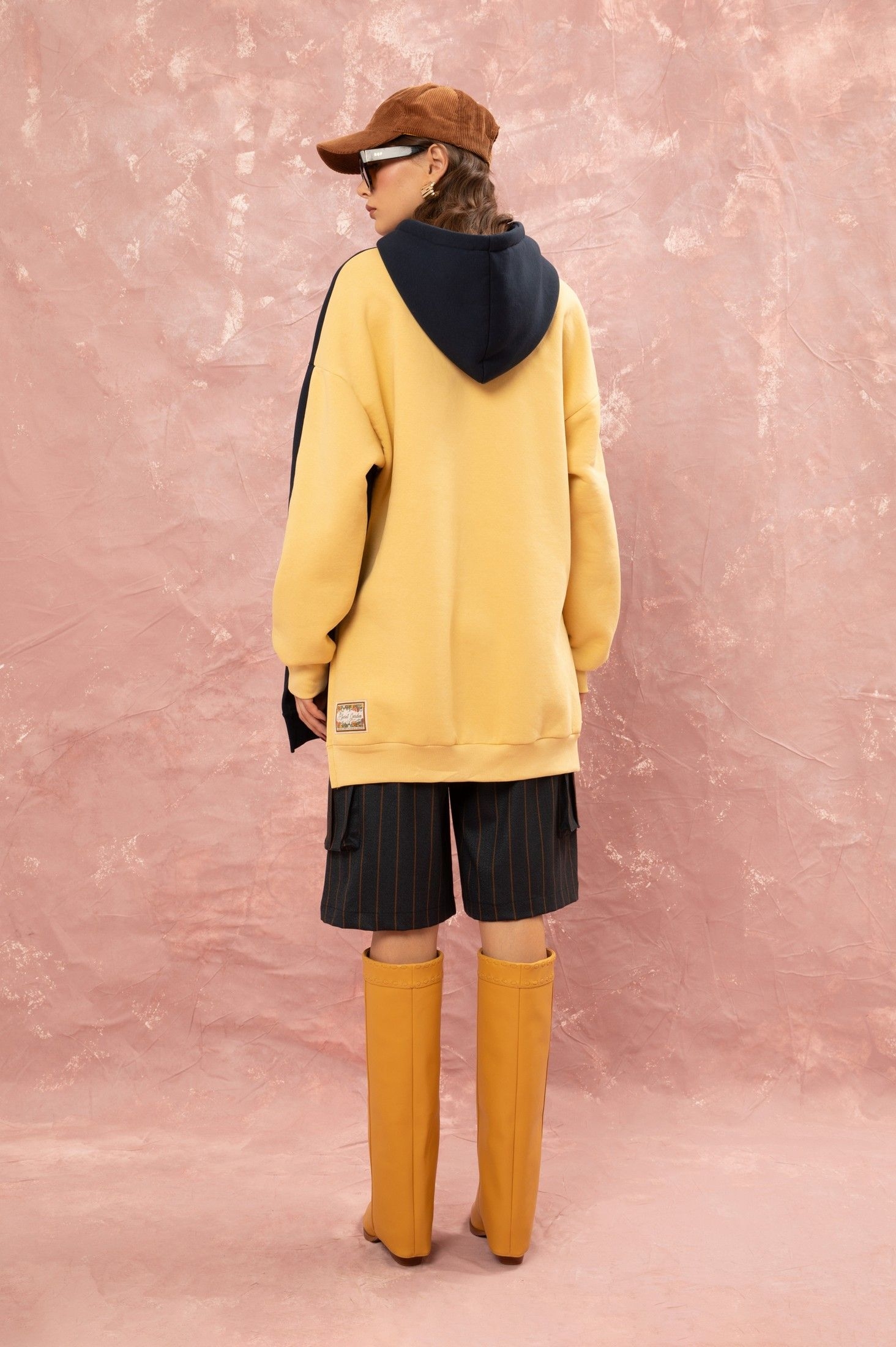 OVERSIZED HOODIE - BLUE/YELLOW ' - ' ΤΟΠ