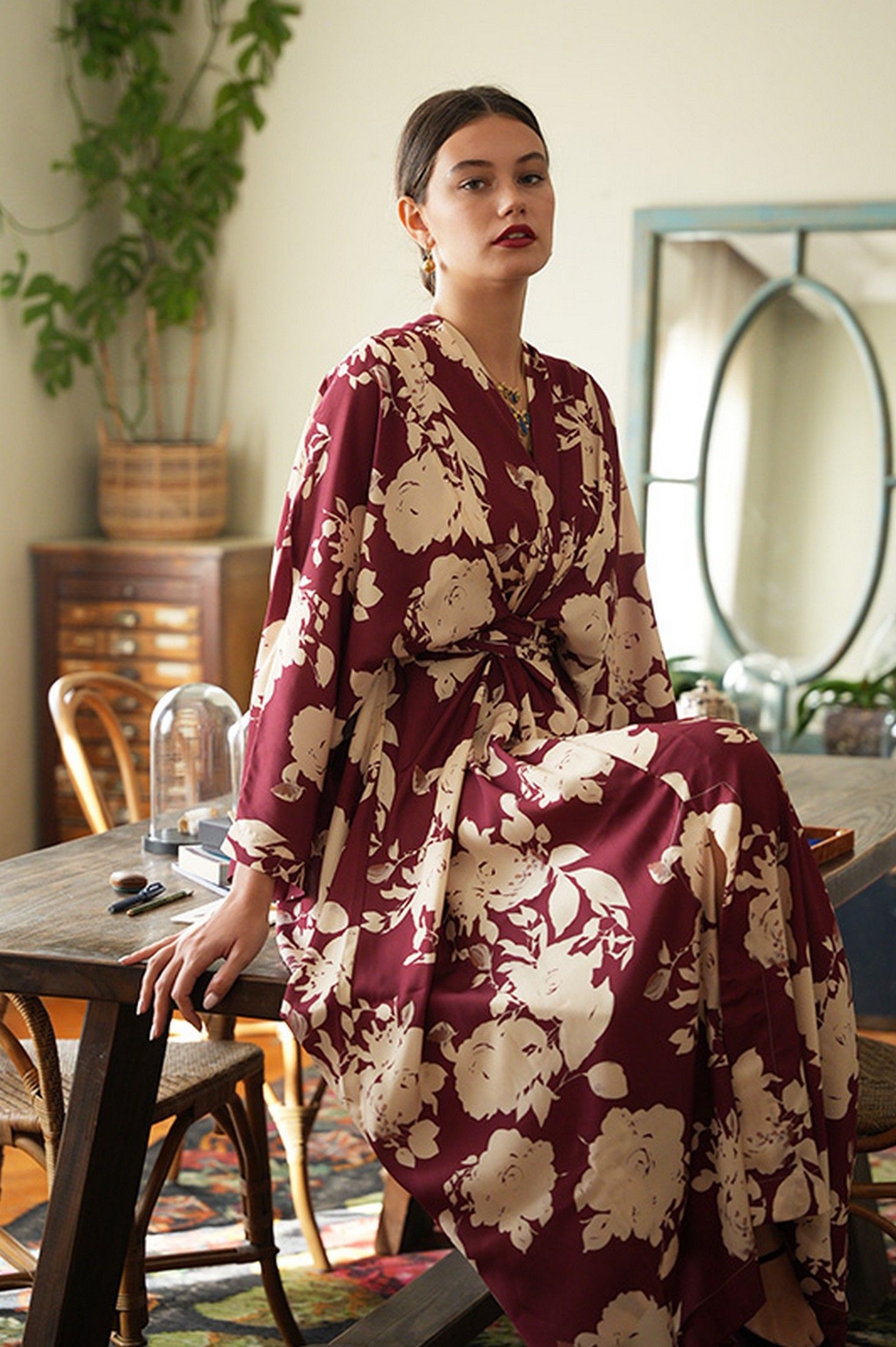 charmant dress in burgundy ' - ' ΦΟΡΕΜΑΤΑ