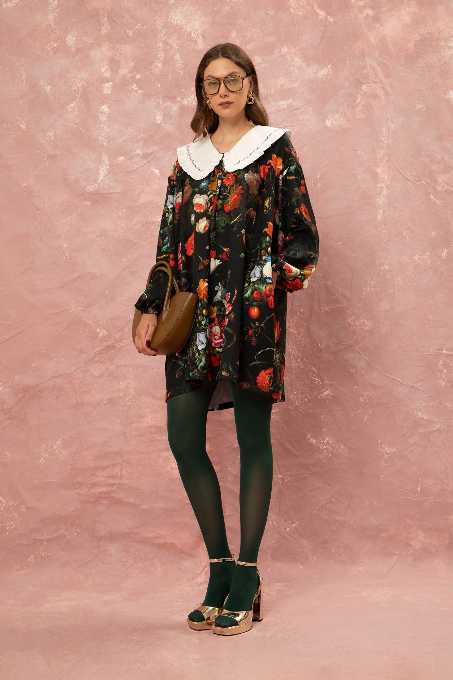 BIG COLLAR MINI DRESS - STILL LIFE ' - ' ΦΟΡΕΜΑΤΑ