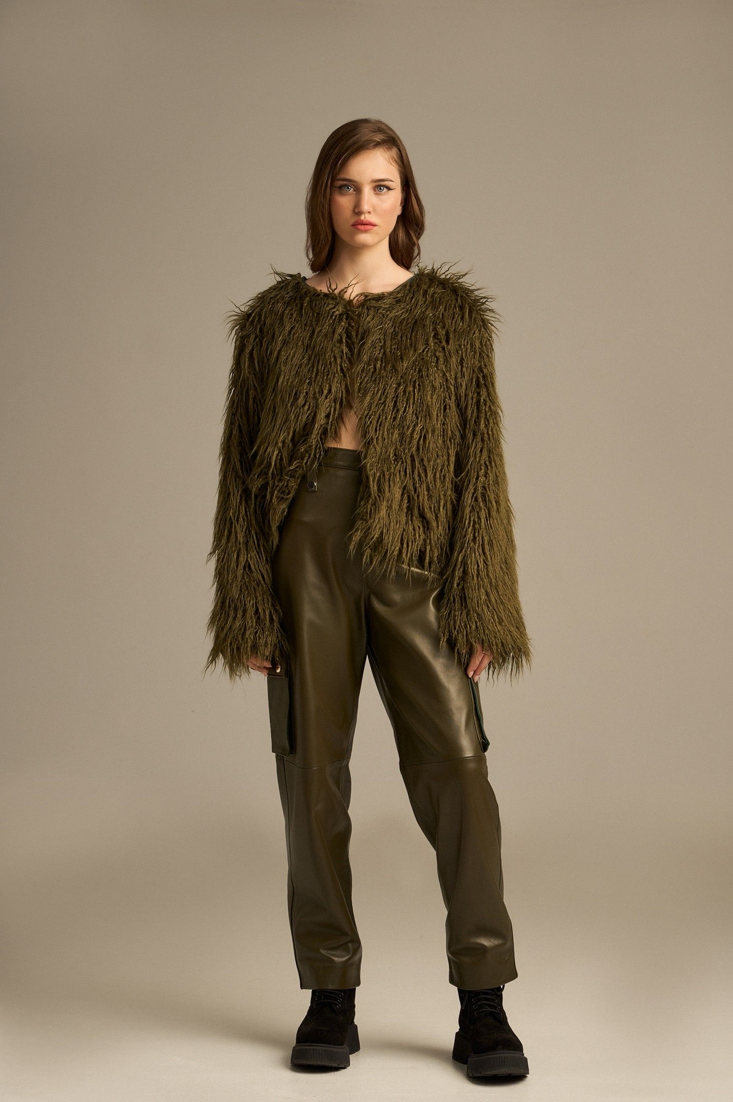 Army Leather Pants Khaki ' - ' ΠΑΝΤΕΛΟΝΙΑ