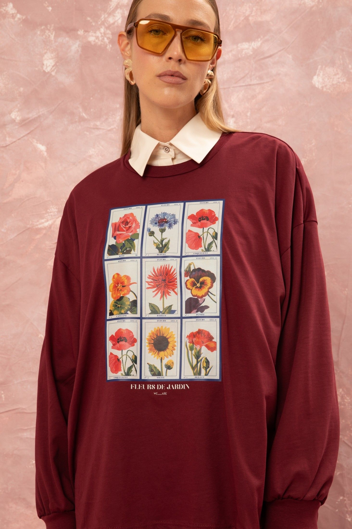 LONG SLEEVE T-SHIRT - BURGUNDY ' - ' ΤΟΠ