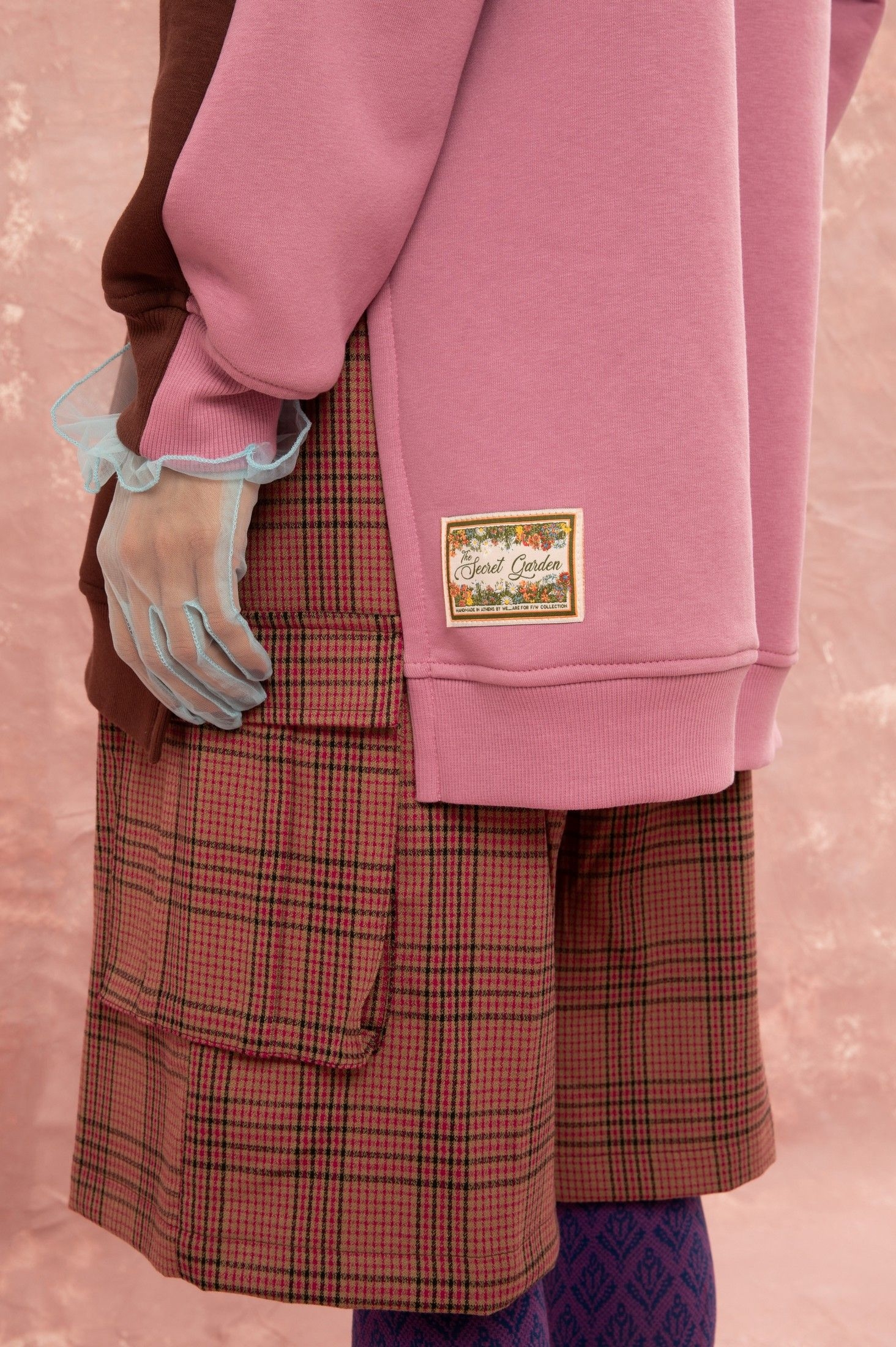 OVERSIZED HOODIE - BROWN/PINK ' - ' ΤΟΠ