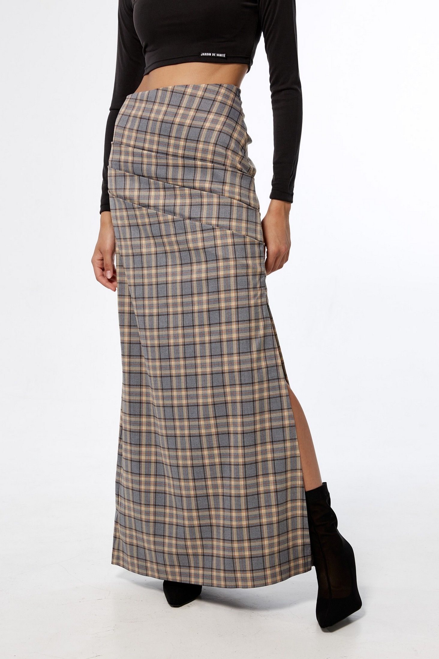 PLAID FUSION MAXI SKIRT ' - ' ΦΟΥΣΤΕΣ