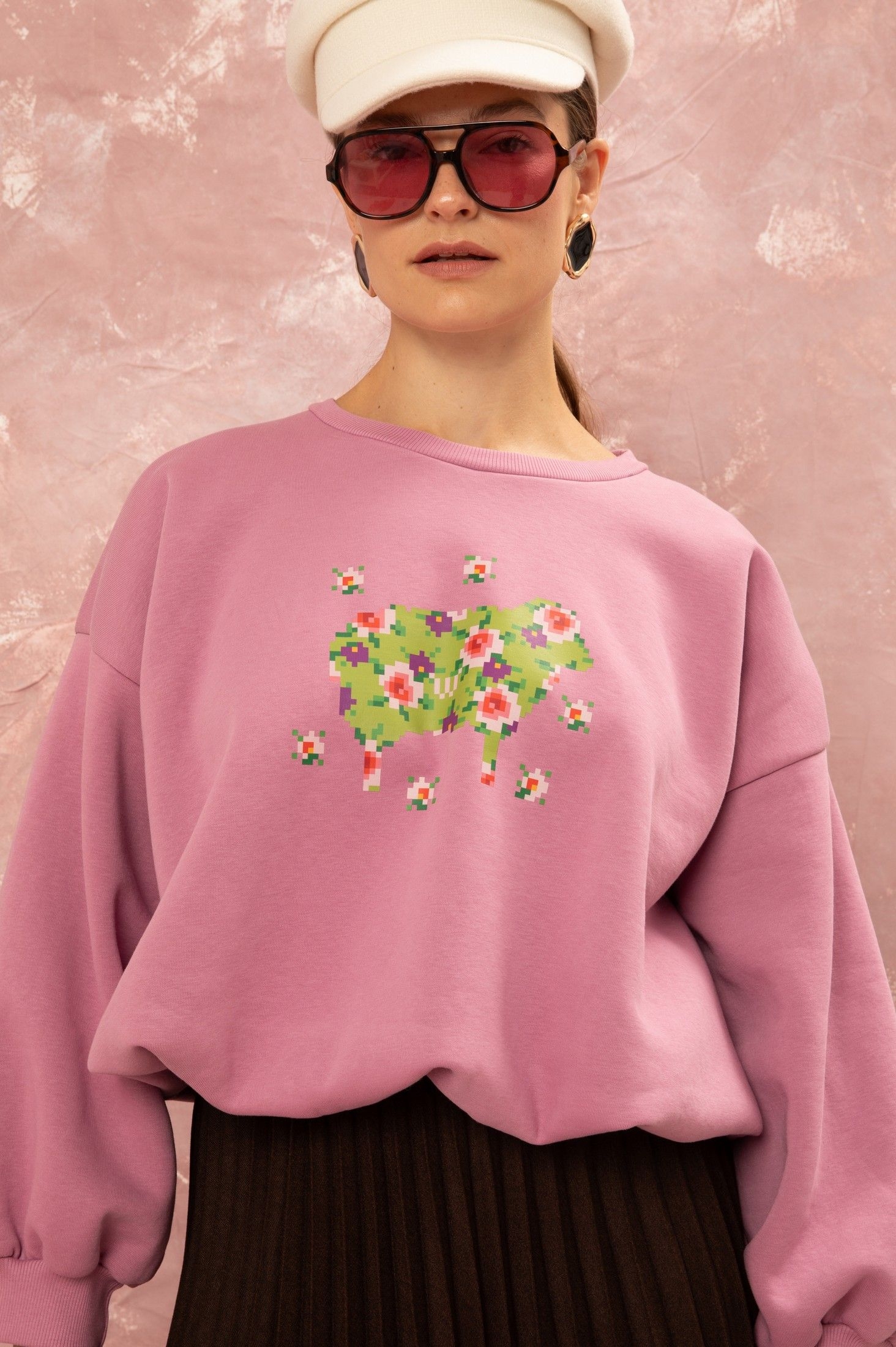 CROPPED FUTTER SWEATER - PINK ' - ' ΤΟΠ