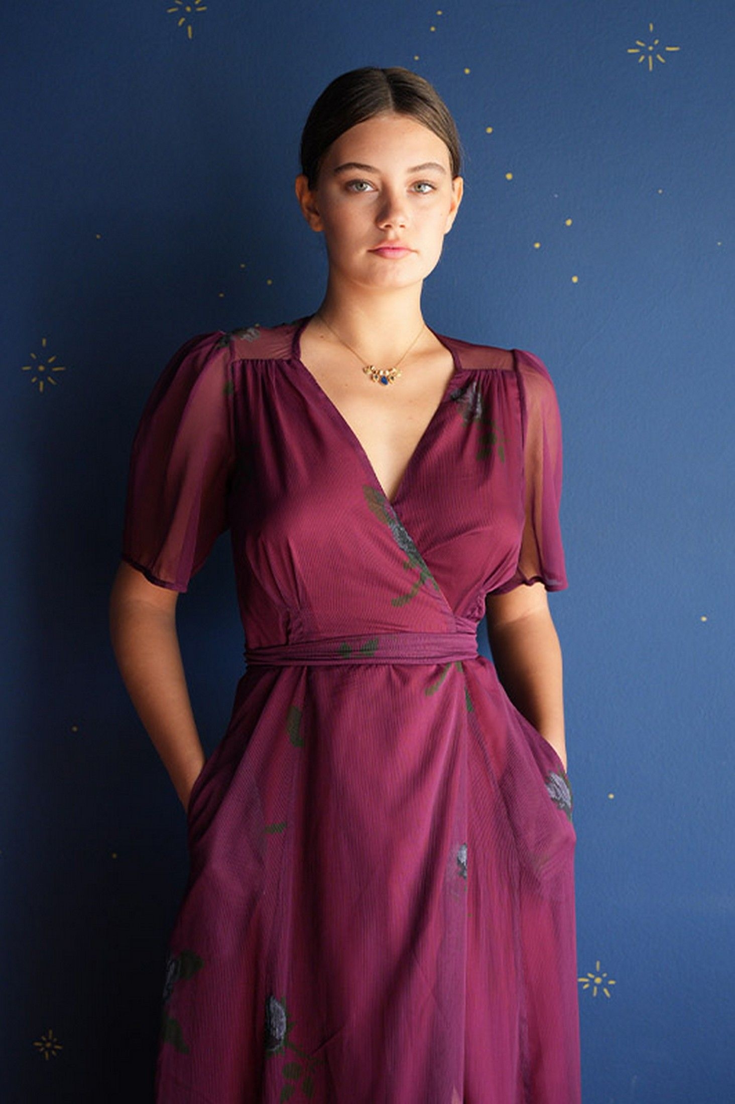 melita dress in bordeaux ' - ' ΦΟΡΕΜΑΤΑ