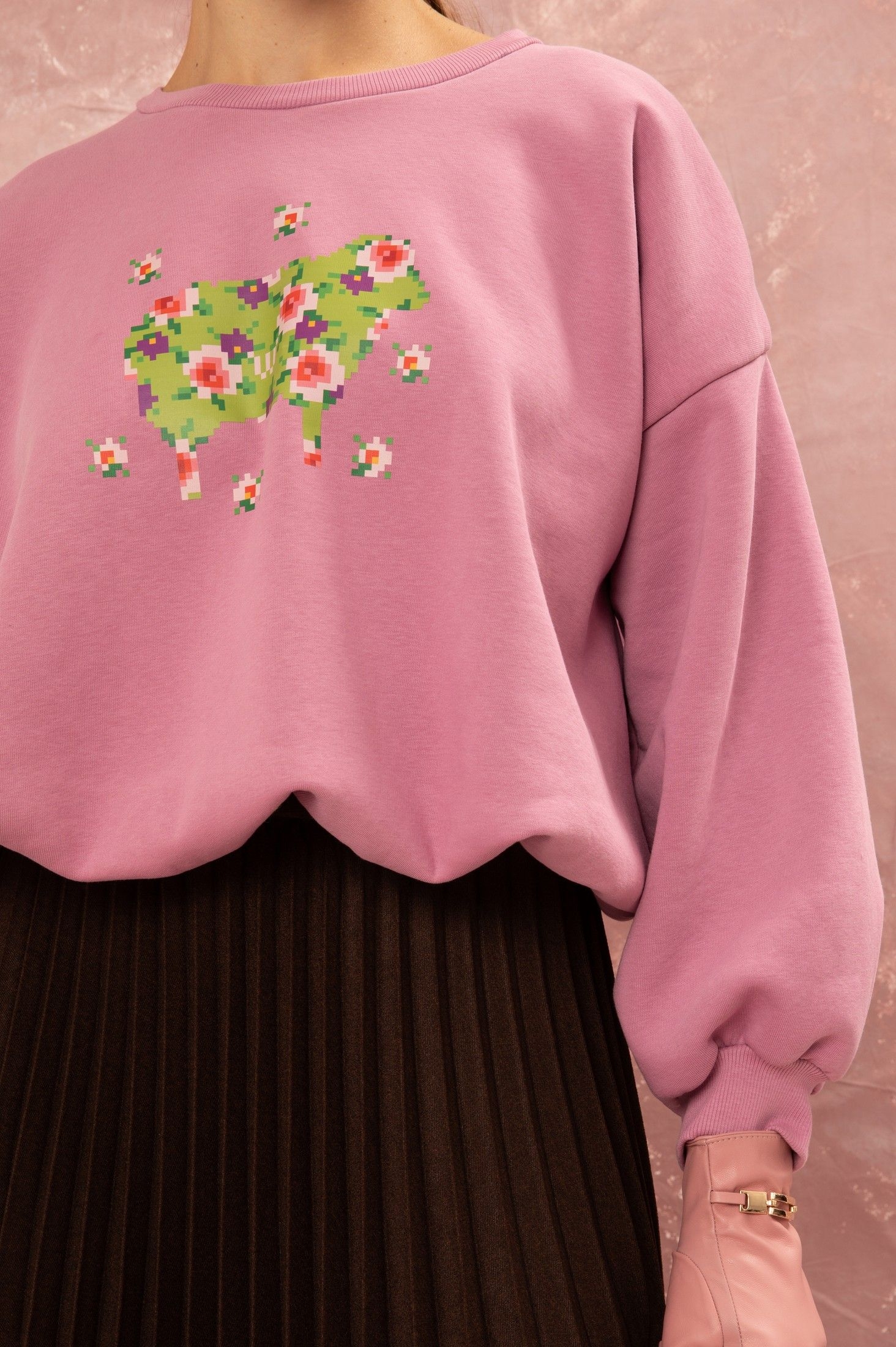 CROPPED FUTTER SWEATER - PINK ' - ' ΤΟΠ
