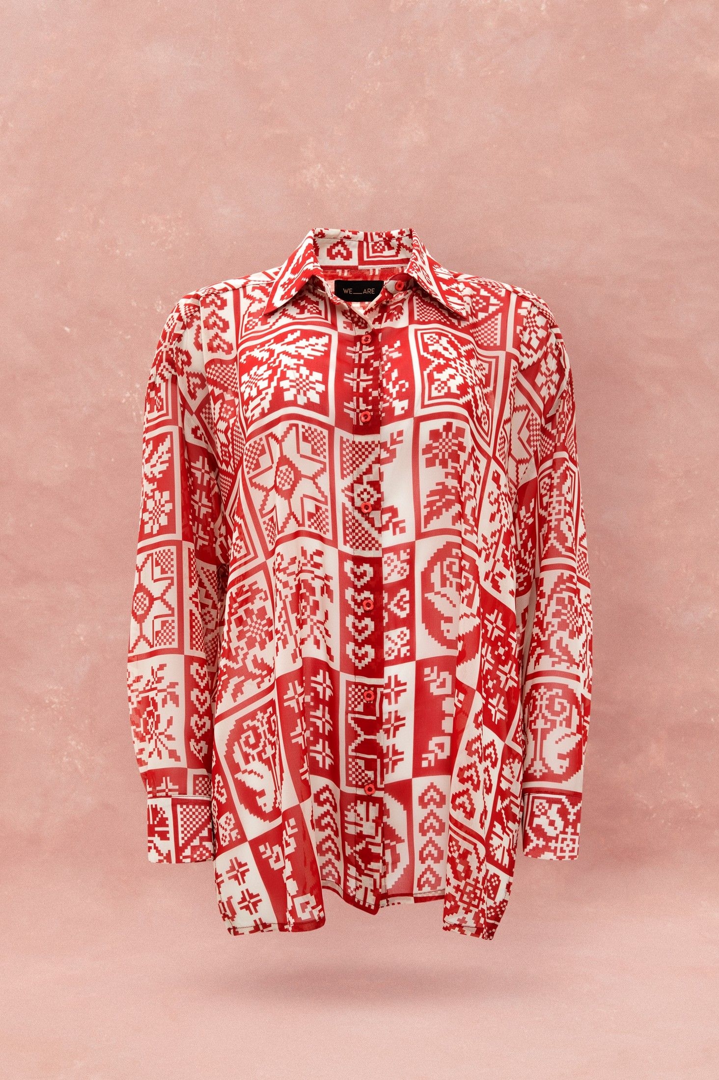 OVERSIZED CHIFFON SHIRT - KOUVERTA ' - ' ΤΟΠ