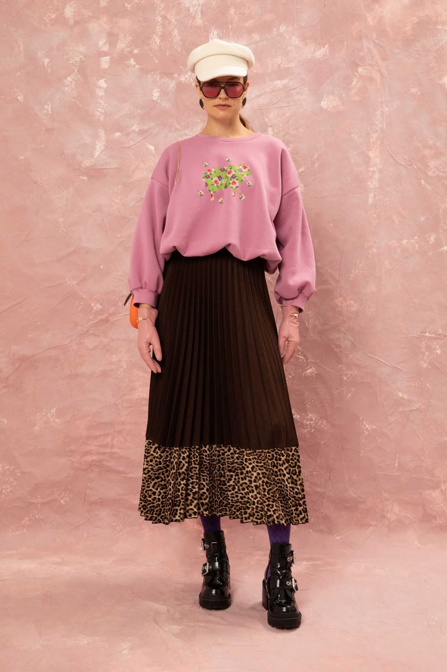 CROPPED FUTTER SWEATER - PINK