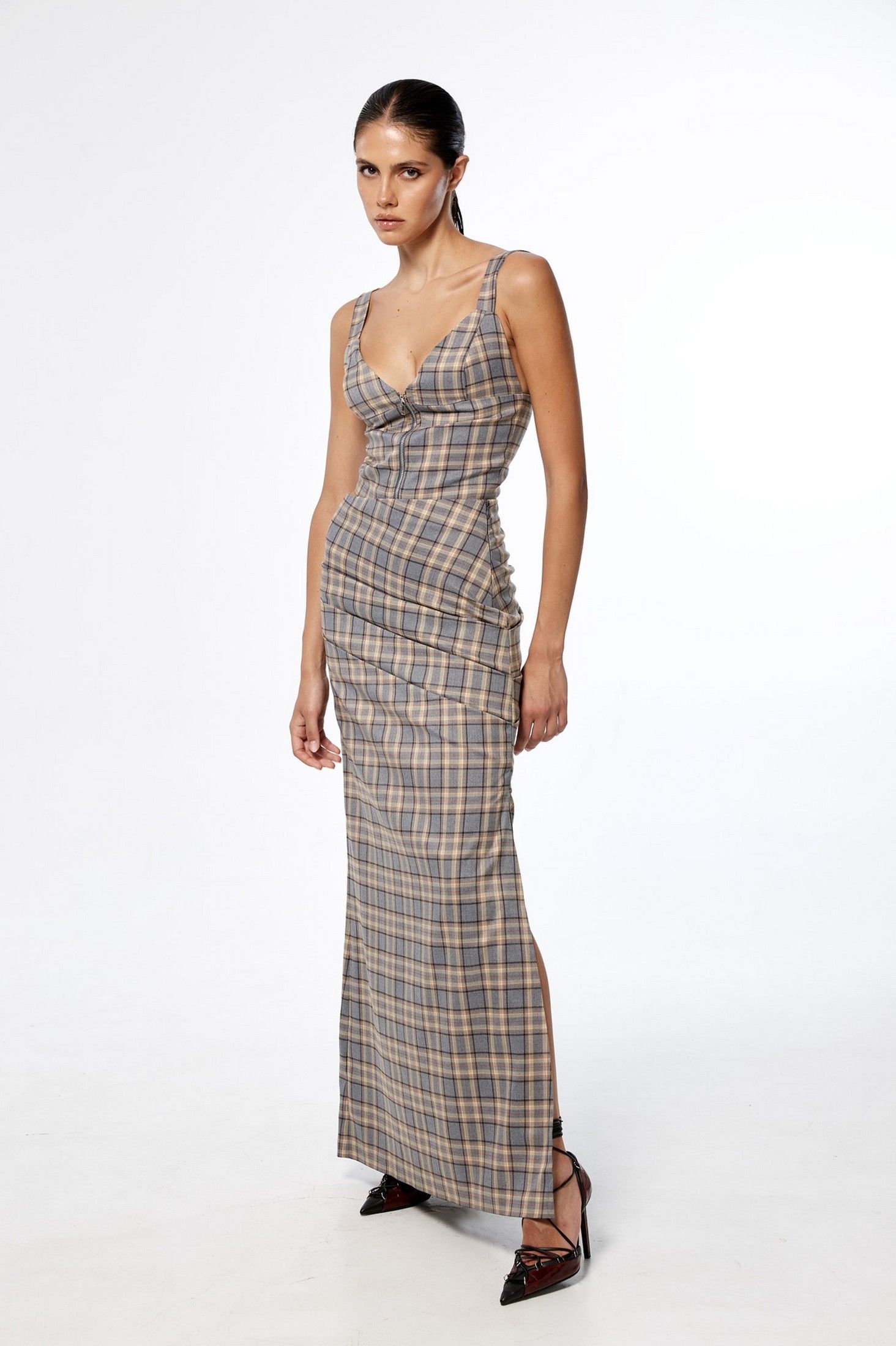 PLAID FUSION MAXI SKIRT ' - ' ΦΟΥΣΤΕΣ